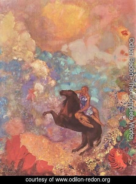 Odilon Redon - Muse on Pegasus