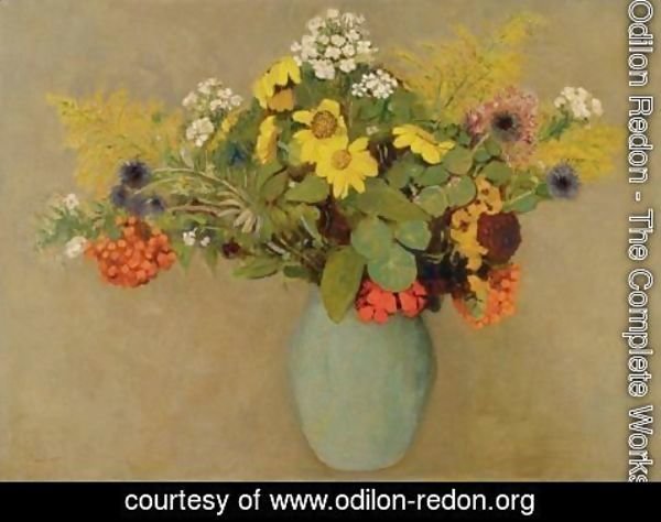 Odilon Redon - Fleurs Dans Un Vase Vert