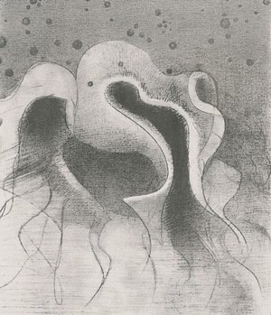 Odilon Redon - The beasts of the sea, round like leather bottles (plate 22)