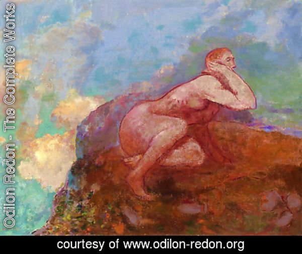 Odilon Redon - Nude Woman on the Rocks