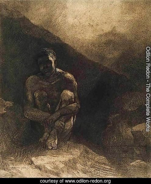 Primitive Man Seated in Shadow