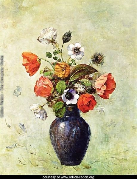 Anemones And Poppies In A Vase