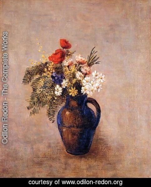 Odilon Redon - Bouquet Of Flowers In A Blue Vase3