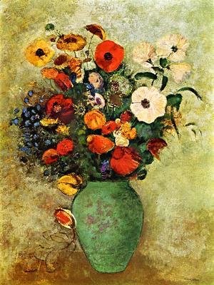 Odilon Redon - Bouquet Of Flowers In A Green Vase