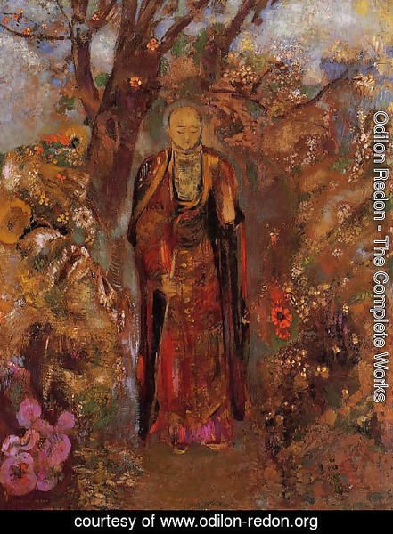 Odilon Redon - Buddah Walking Among The Flowers
