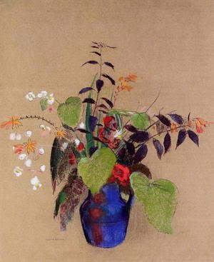 Odilon Redon - Flowers In A Blue Jug