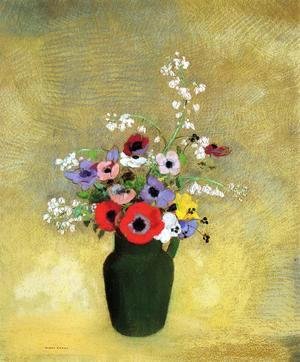Odilon Redon - Flowers In A Green Pitcher