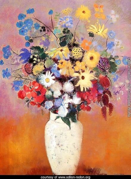 Large Bouquet In A Japanese Vase