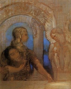 Odilon Redon - Mystical Knight (Edipus and the Sphinx) 1894