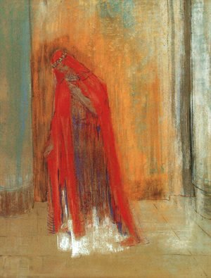 Odilon Redon - Oriental Woman (Woman in Red) 1895-1900