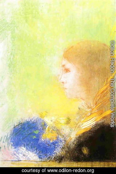 Odilon Redon - Profile Of A Young Girl