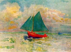 Odilon Redon - Red Boat with a Blue Sail 1906-07