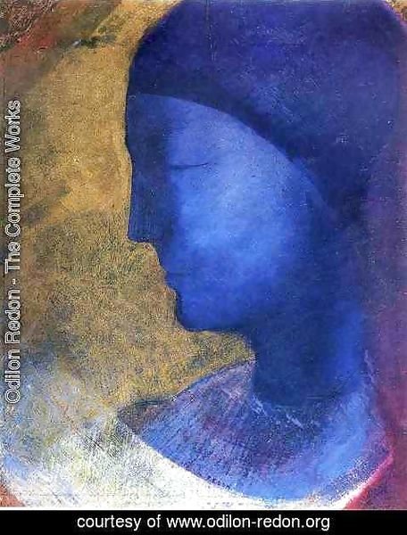 Odilon Redon - The Golden Cell  (The Blue Profile) 1892