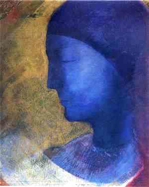 Odilon Redon - The Golden Cell  (The Blue Profile) 1892