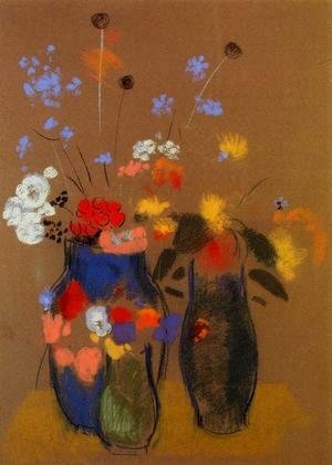 Odilon Redon - Three Vases Of Flowers