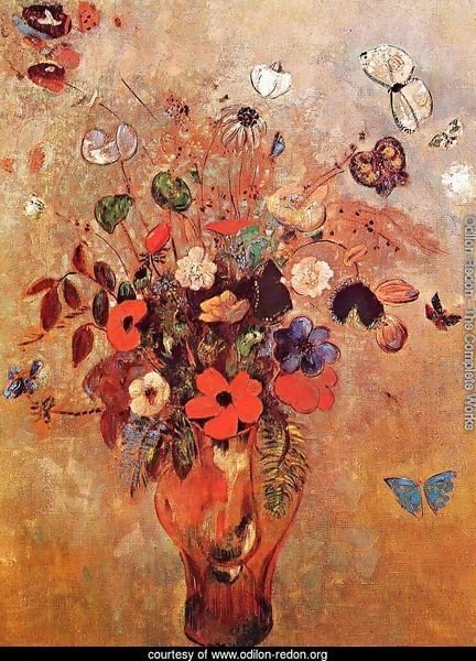 Vase with Flowers and Butterflies 2