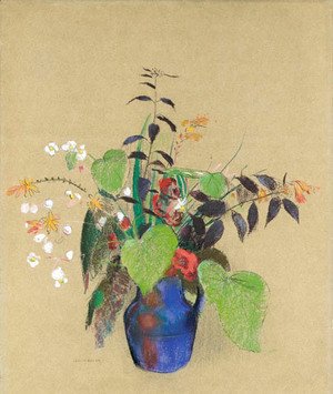 Odilon Redon - Fleurs dans une cruche bleue