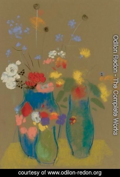 Odilon Redon - Trois Vases De Fleurs