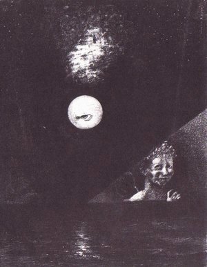 Odilon Redon - On the Horizon, the Angel of Certitude, and in the Dark Sky, A Questioning Glance