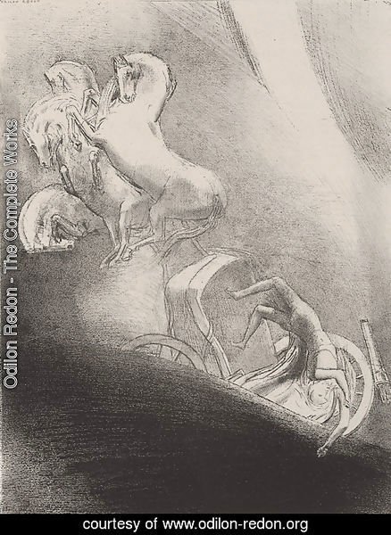 He falls, head-first, into the abyss (plate 17)