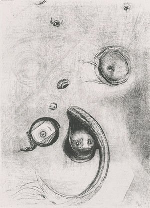 Odilon Redon - And the eyes without heads were floating like molluscs (plate 13)