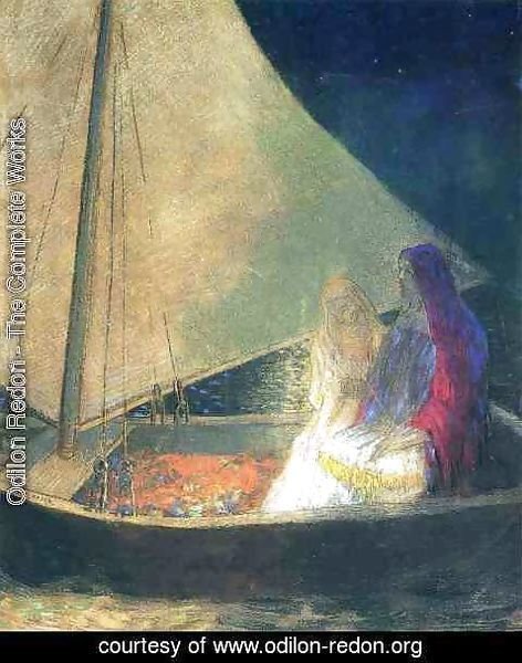 Odilon Redon - Boat With Two Figures
