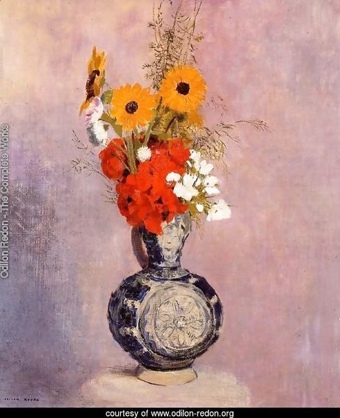 Bouquet Of Flowers In A Blue Vase2