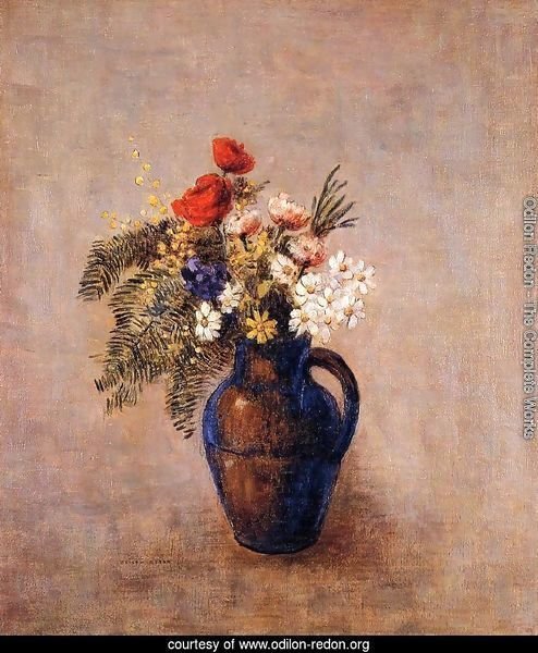 Bouquet Of Flowers In A Blue Vase3