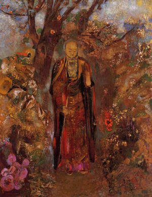Odilon Redon - Buddah Walking Among The Flowers