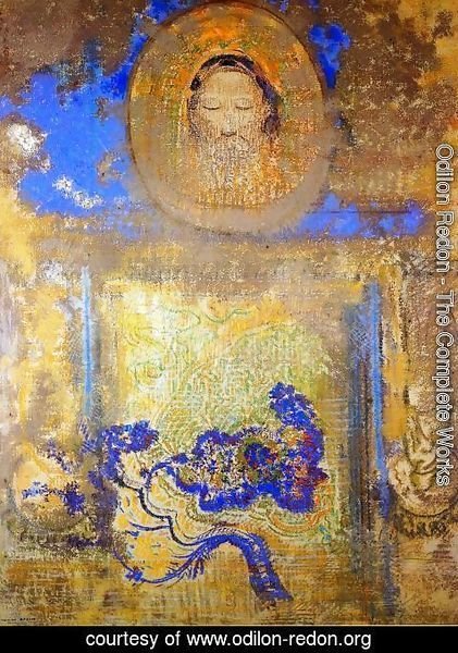 Odilon Redon - Evocation Aka Head Of Christ Or Inspiration From A Mosaic In Revenna
