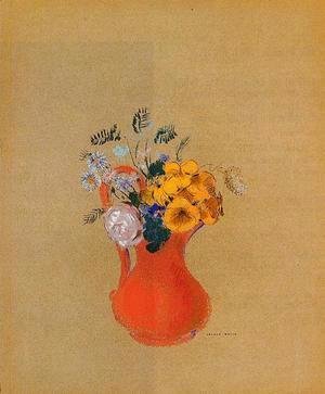 Flowers In A Red Pitcher