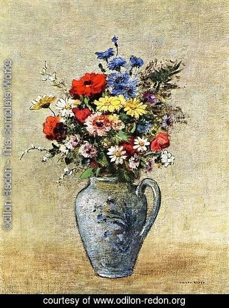 Odilon Redon - Flowers In A Vase With One Handle