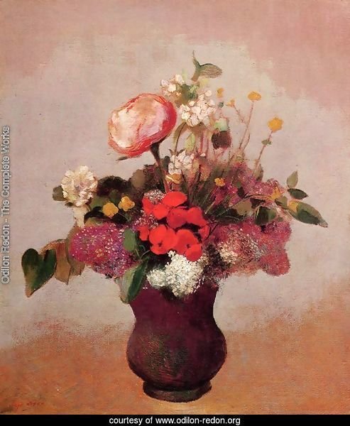 Flowers In Aa Brown Vase