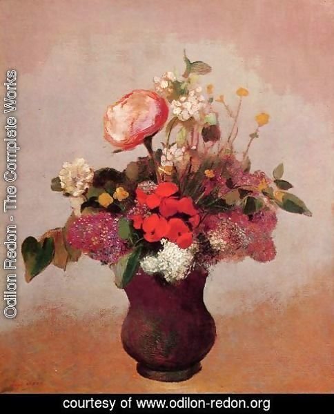 Odilon Redon - Flowers In Aa Brown Vase