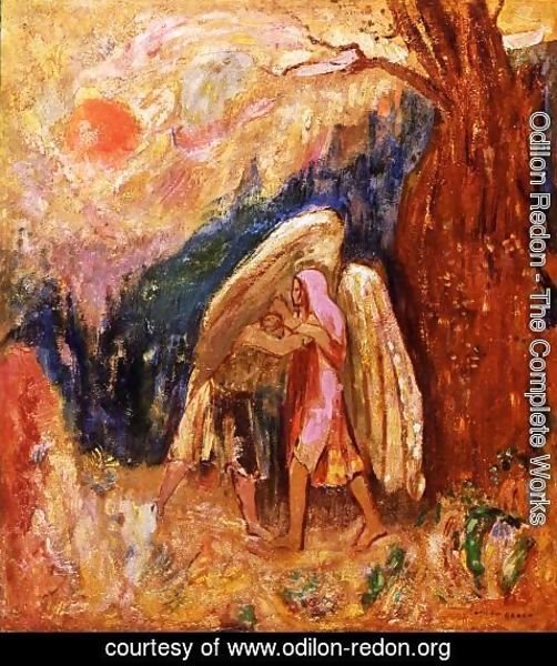 Odilon Redon - Jacob Wrestling With The Angel