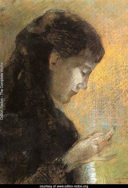 Portrait Of Madame Redon Embroidering
