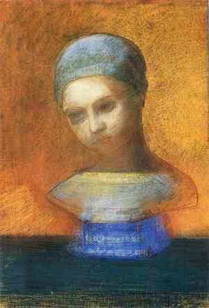 Odilon Redon - Small Bust Of A Young Girl