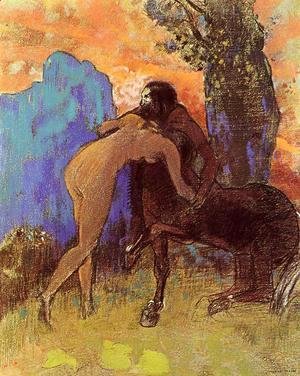 Odilon Redon - Struggle Between Woman And Centaur