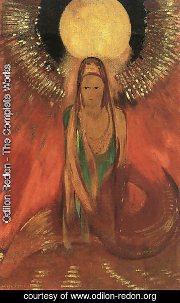 Odilon Redon - The Flame (Goddess of Fire) 1896