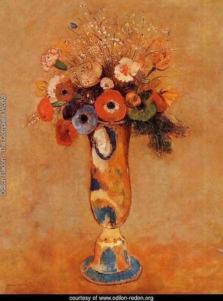 Wildflowers In A Long Necked Vase