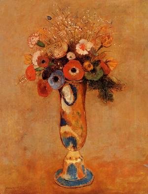 Odilon Redon - Wildflowers In A Long Necked Vase