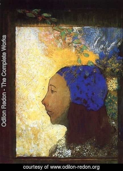 Odilon Redon - Young Girl In A Blue Bonnet